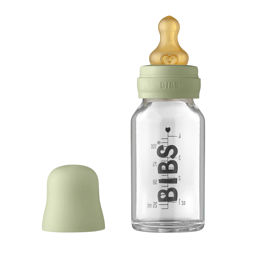 BIBS Baby Glass Bottle Complete Set 110ml - Sage