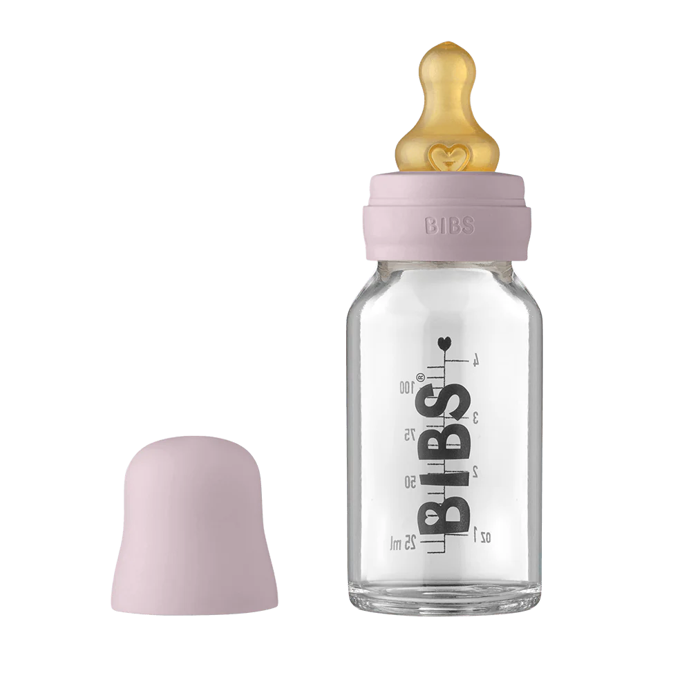 BIBS Baby Glass Bottle Complete Set 110ml - Dusky Lilac