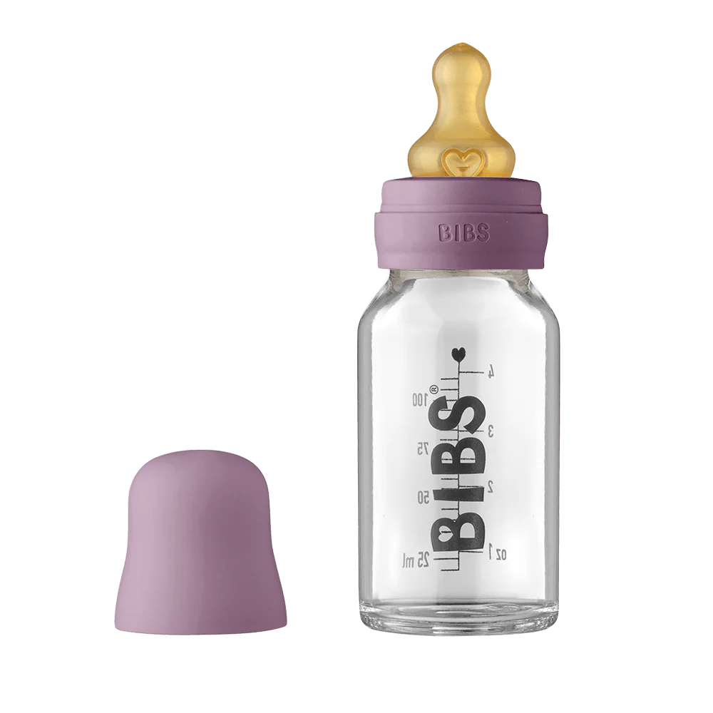 BIBS Baby Glass Bottle Complete Set 110ml - Mauve