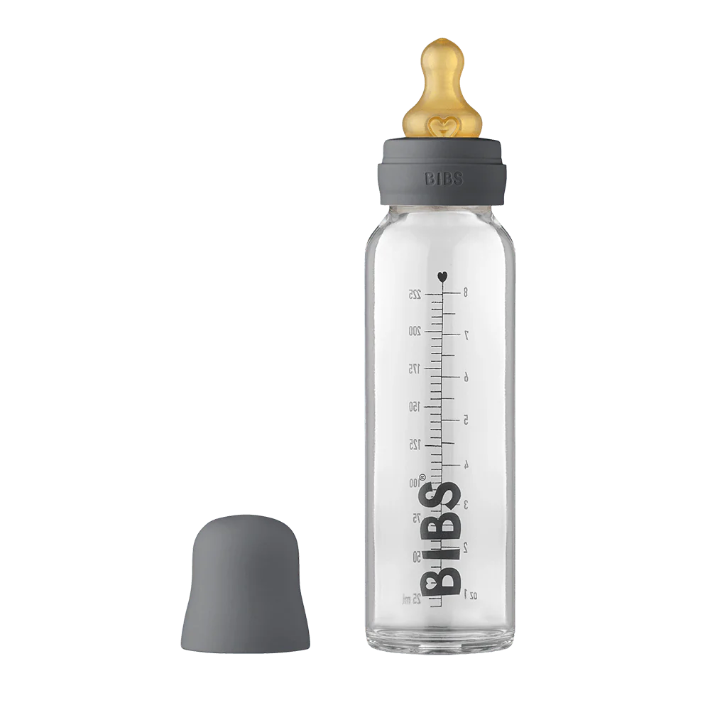 BIBS Baby Glass Bottle Complete Set 225ml - Iron