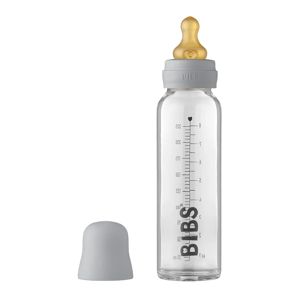 BIBS Baby Glass Bottle Complete Set 225ml - Cloud