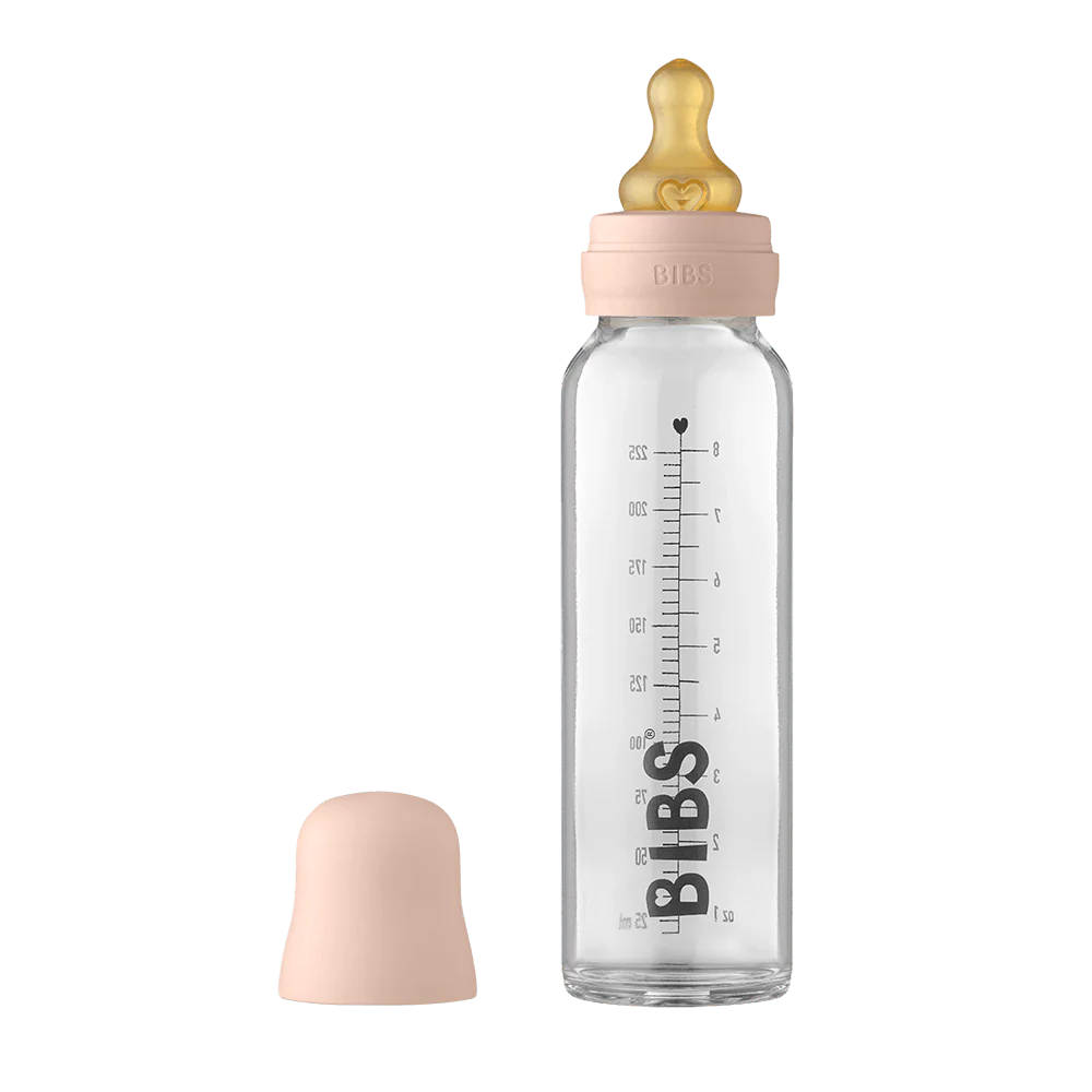 BIBS Baby Glass Bottle Complete Set 225ml - Blush