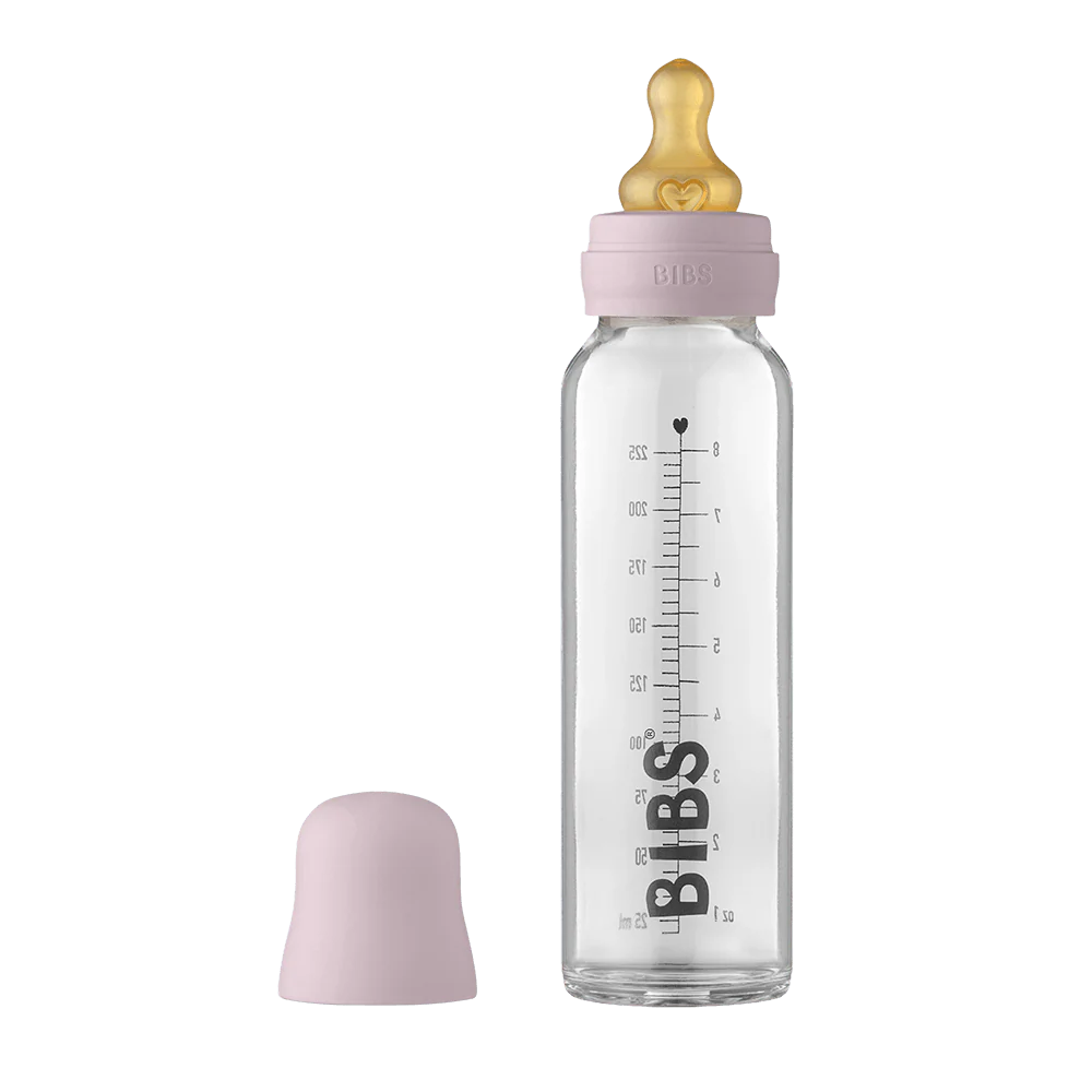 BIBS Baby Glass Bottle Complete Set 225ml - Dusky Lilac