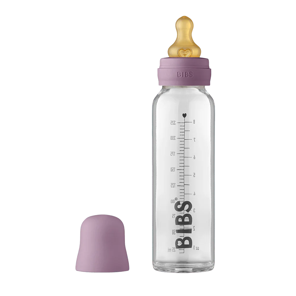 BIBS Baby Glass Bottle Complete Set 225ml - Mauve