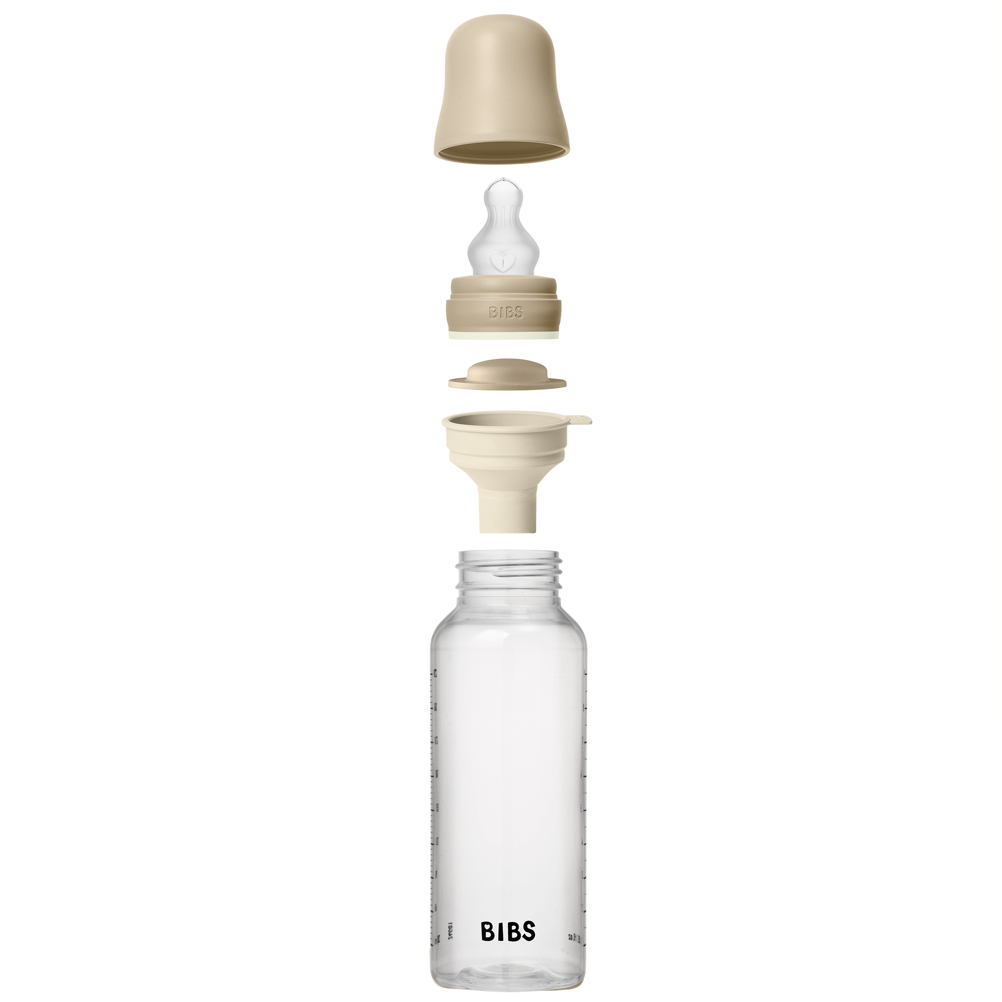BIBS Baby Bottle 270ml Silicone Vanilla Glow detail