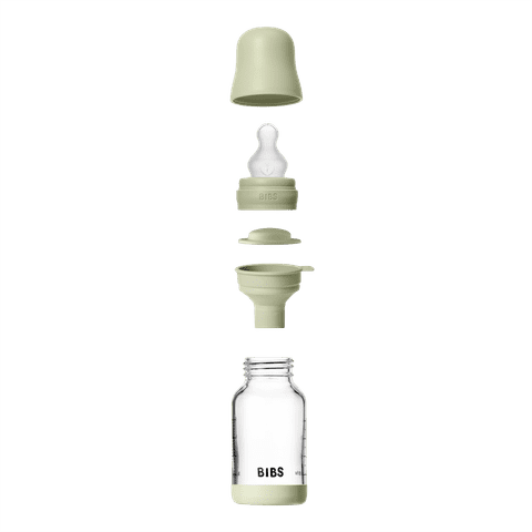 BIBS Glass Baby Bottle 120ml Silicone - Sage