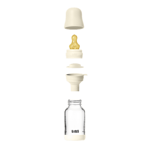 BIBS Glass Baby Bottle 120ml Latex - Ivory