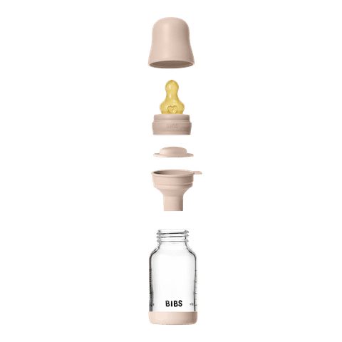 BIBS Glass Baby Bottle 120ml Latex - Blush