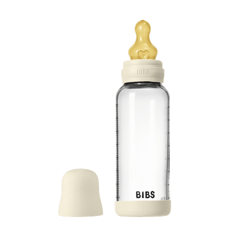 BIBS Glass Baby Bottle 240ml Latex - Ivory