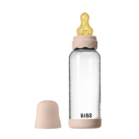 BIBS Boheme Glass Baby Bottle 240ml Latex - Blush