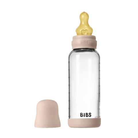 BIBS Glass Baby Bottle 240ml Latex - Blush