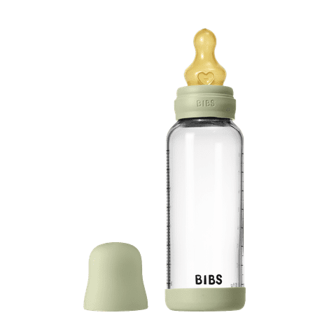 BIBS Glass Baby Bottle 240ml Latex - Sage