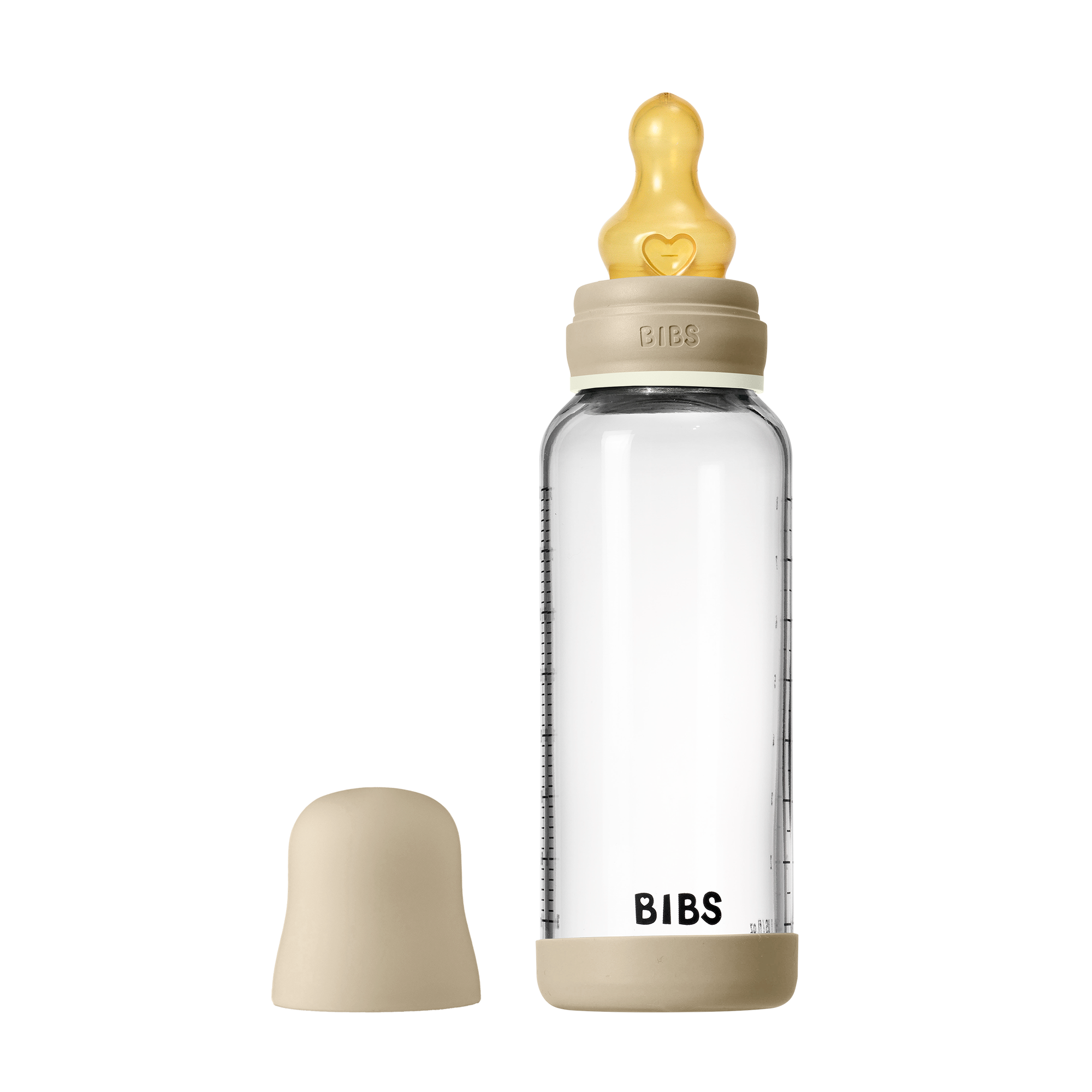 BIBS Glass Baby Bottle 240ml Latex Vanilla Glow