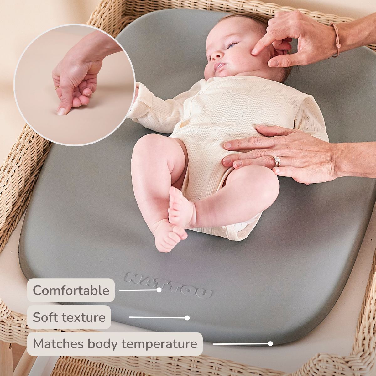 Nattou Softy Changing Pad - Grey
