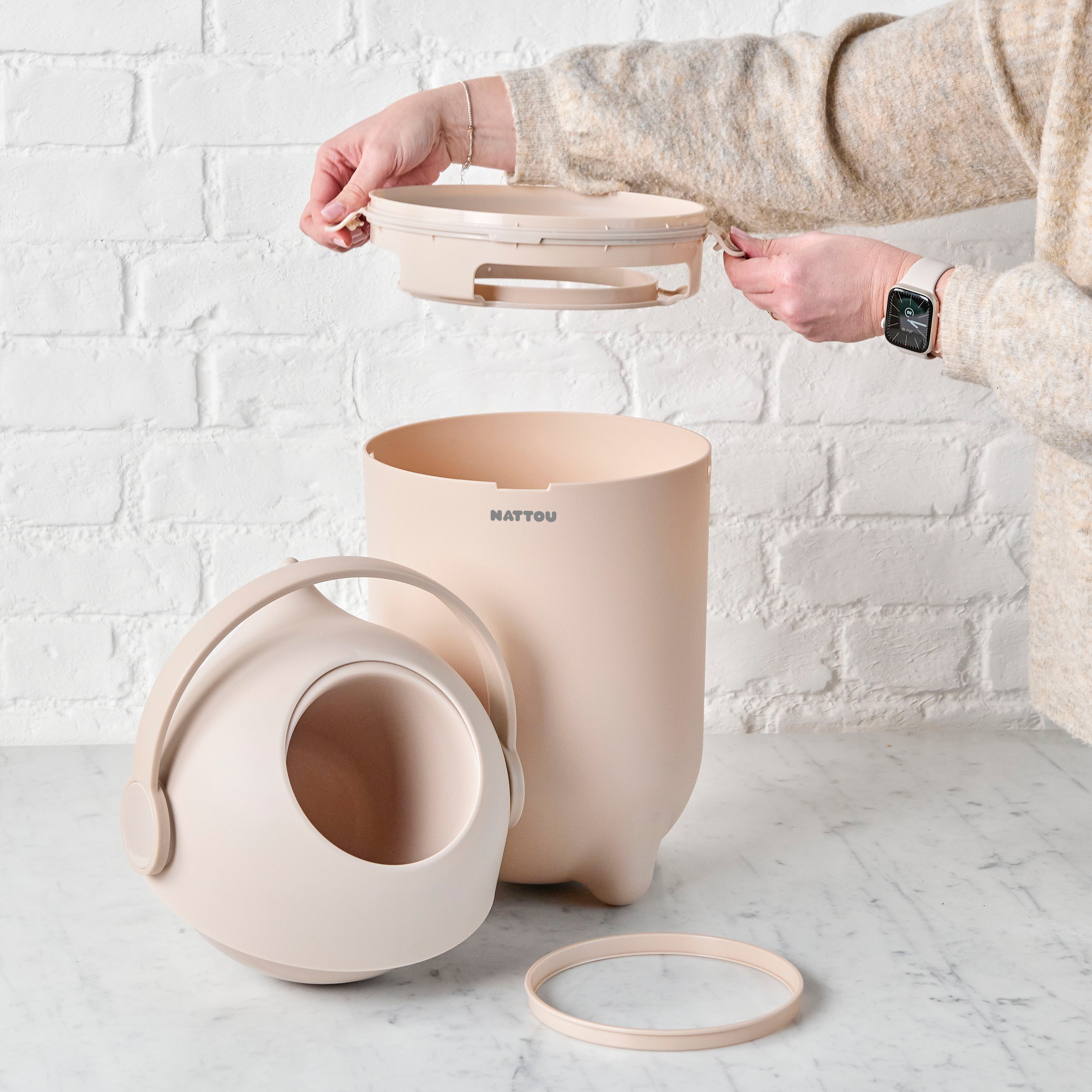 Nattou Dropy Nappy Bin - Beige