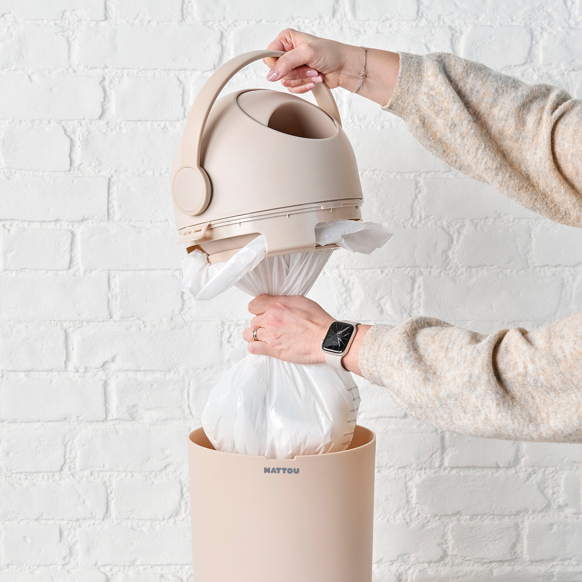 Nattou Dropy Nappy Bin - Taupe