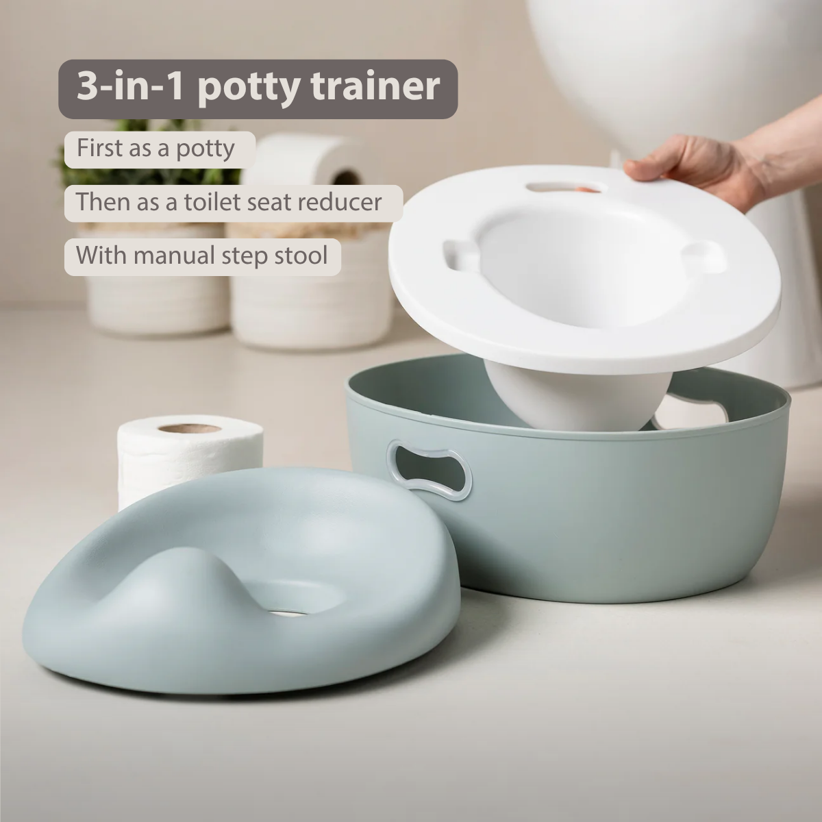 Nattou 3-in-1 Potty - Dusty Pink