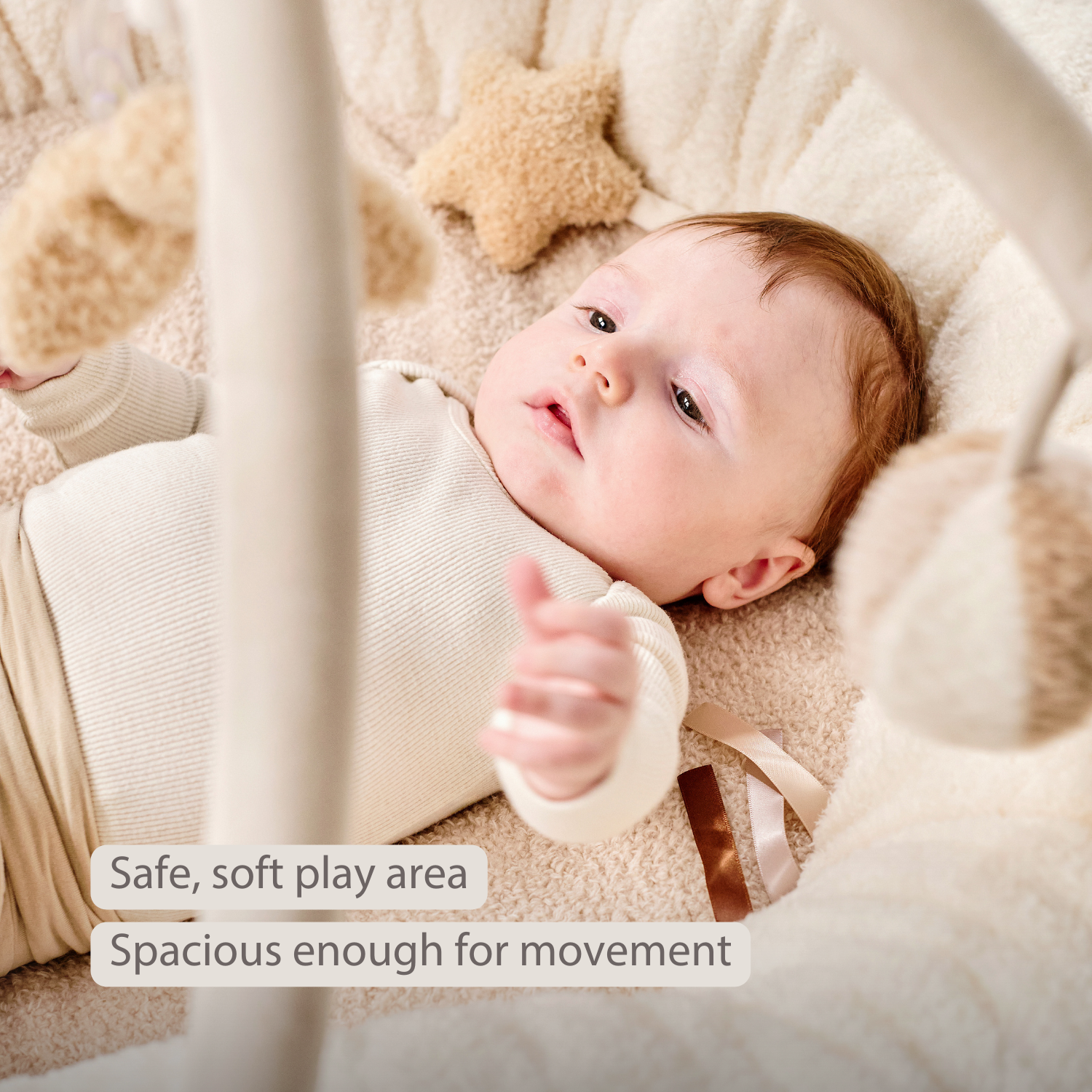 Nattou Teddy Stuffed Playmat with Arches - Ecru