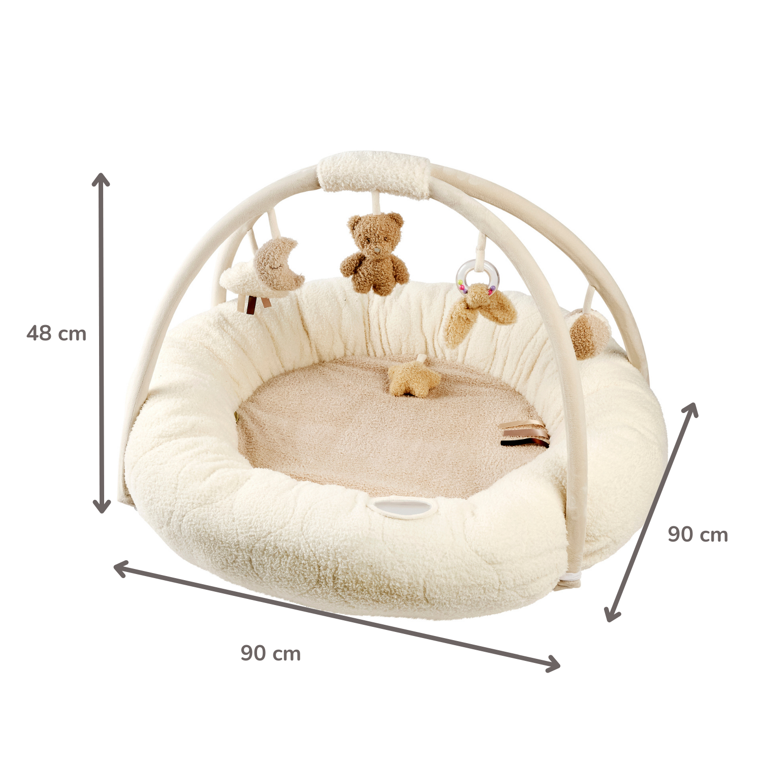 Nattou Teddy Stuffed Playmat with Arches - Ecru