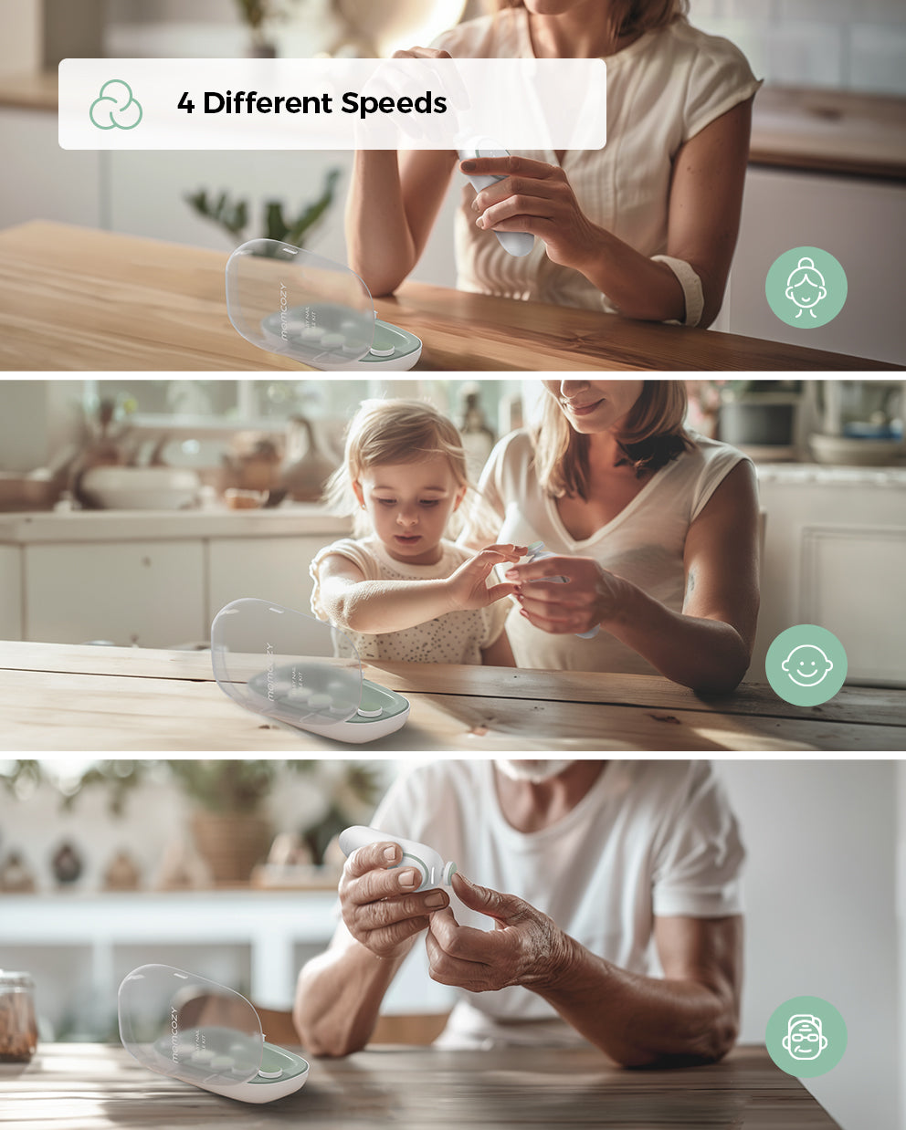 Momcozy baby nail file USB-C charging