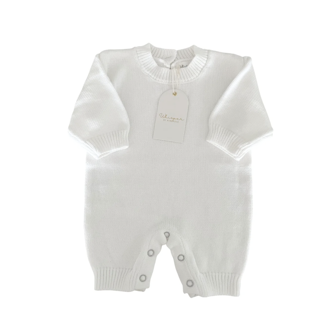 Buttonless Romper - White - Bubbadue