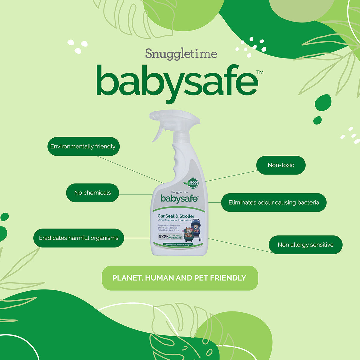 Baby Safe Car Seat & Stroller Cleaner detail
