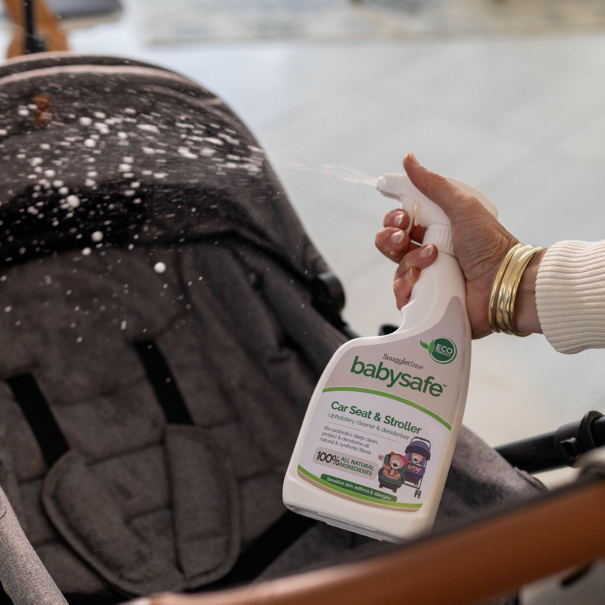Baby Safe Car Seat & Stroller Cleaner usage