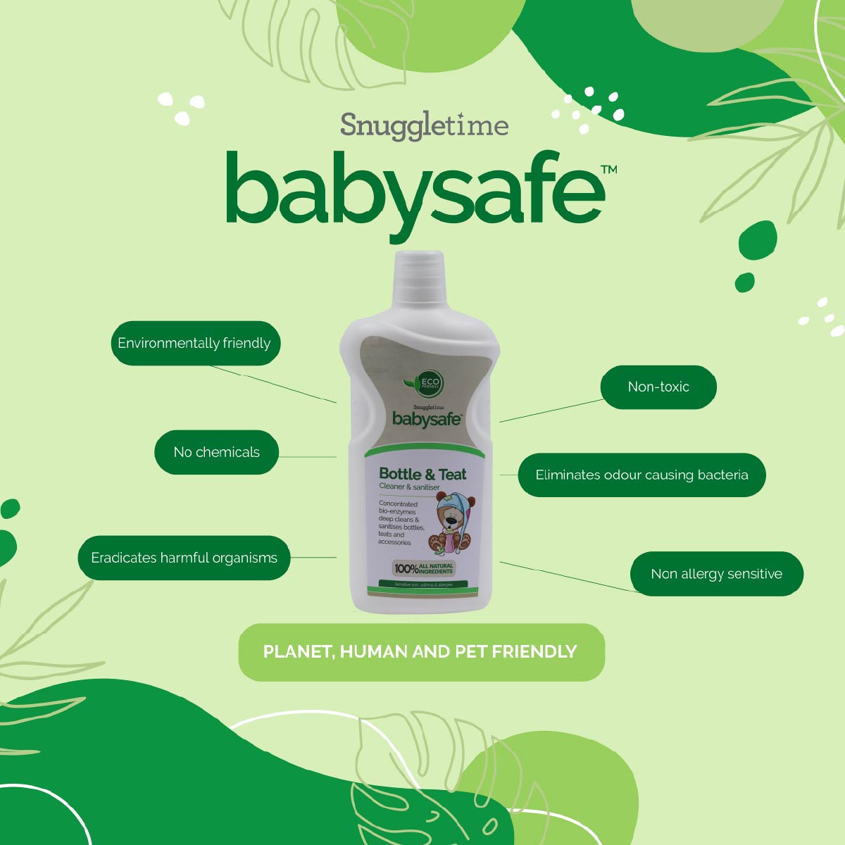 Baby Safe Bottle & Teat Cleaner 1L usage