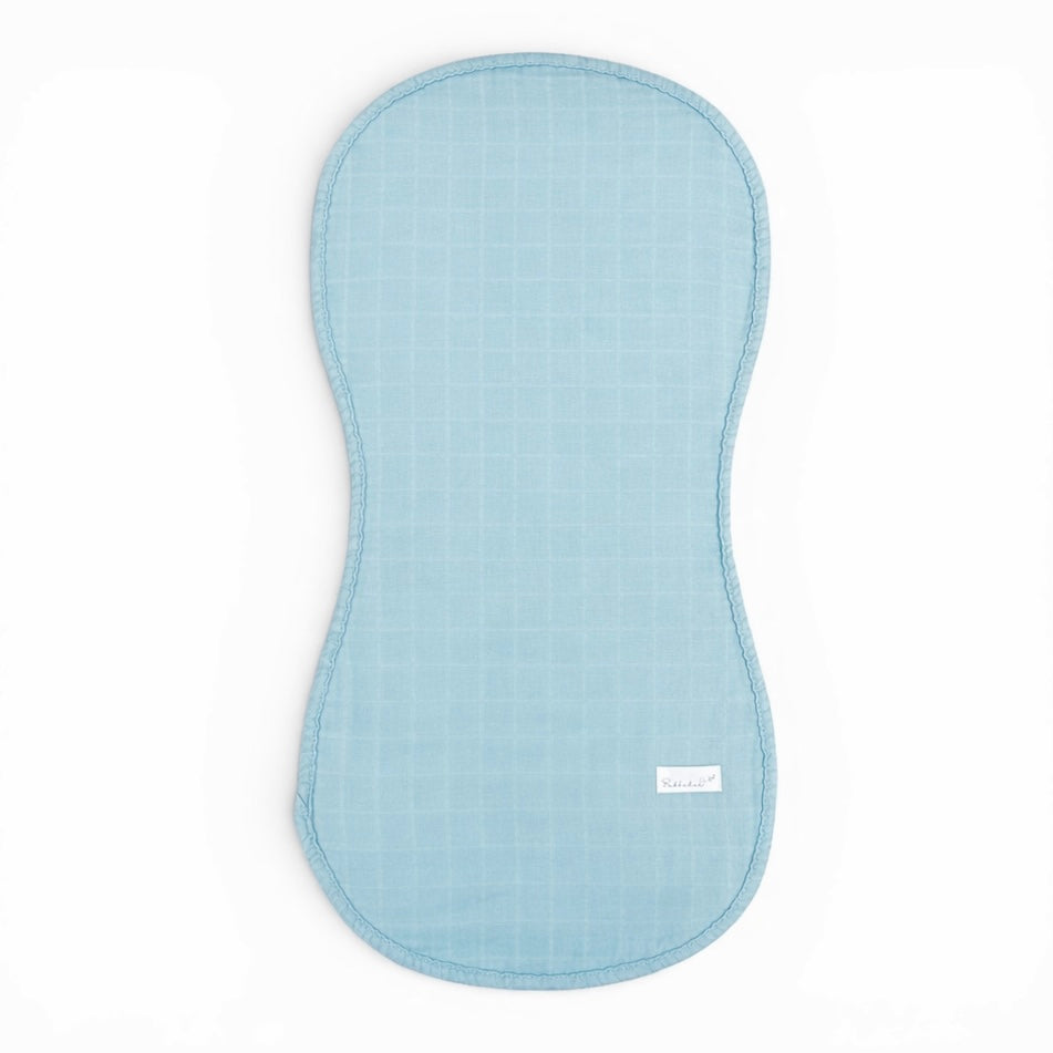 Bubbadue teal burp cloth from blankets and muslins collection, soft fabric with a smooth, absorbent surface for baby care.