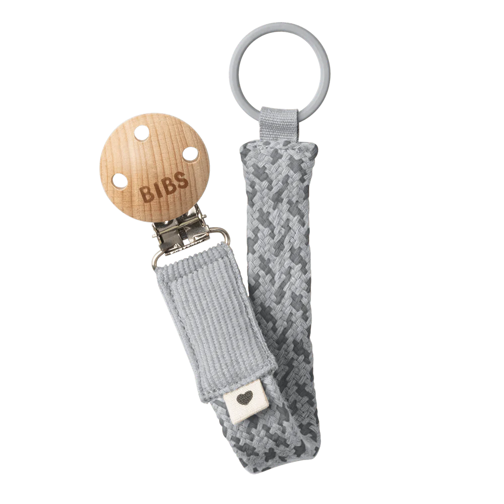 BIBS Pacifier Clip Braid - Cloud/Iron - Bubbadue
