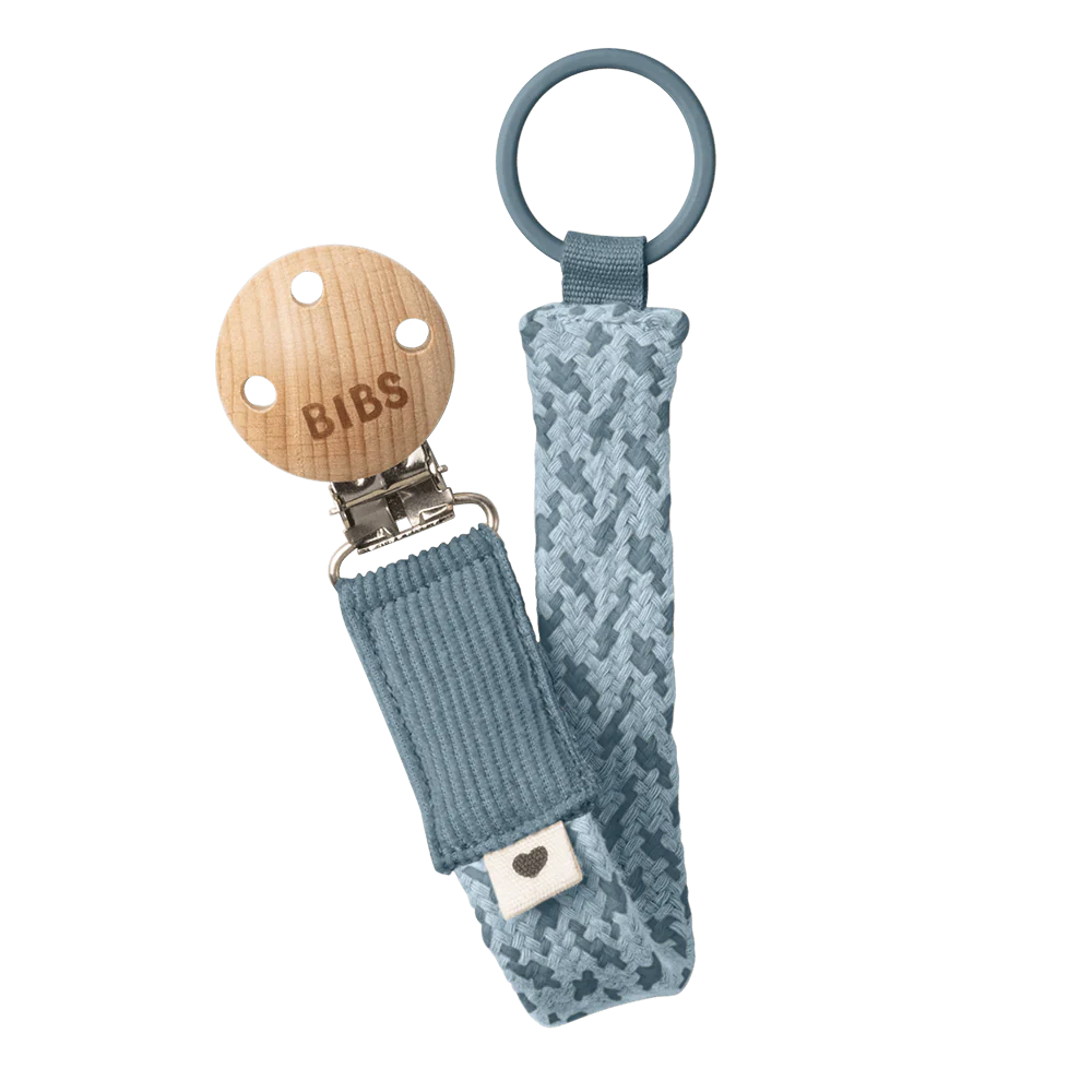 BIBS Pacifier Clip Braid - Petrol/Baby Blue - Bubbadue