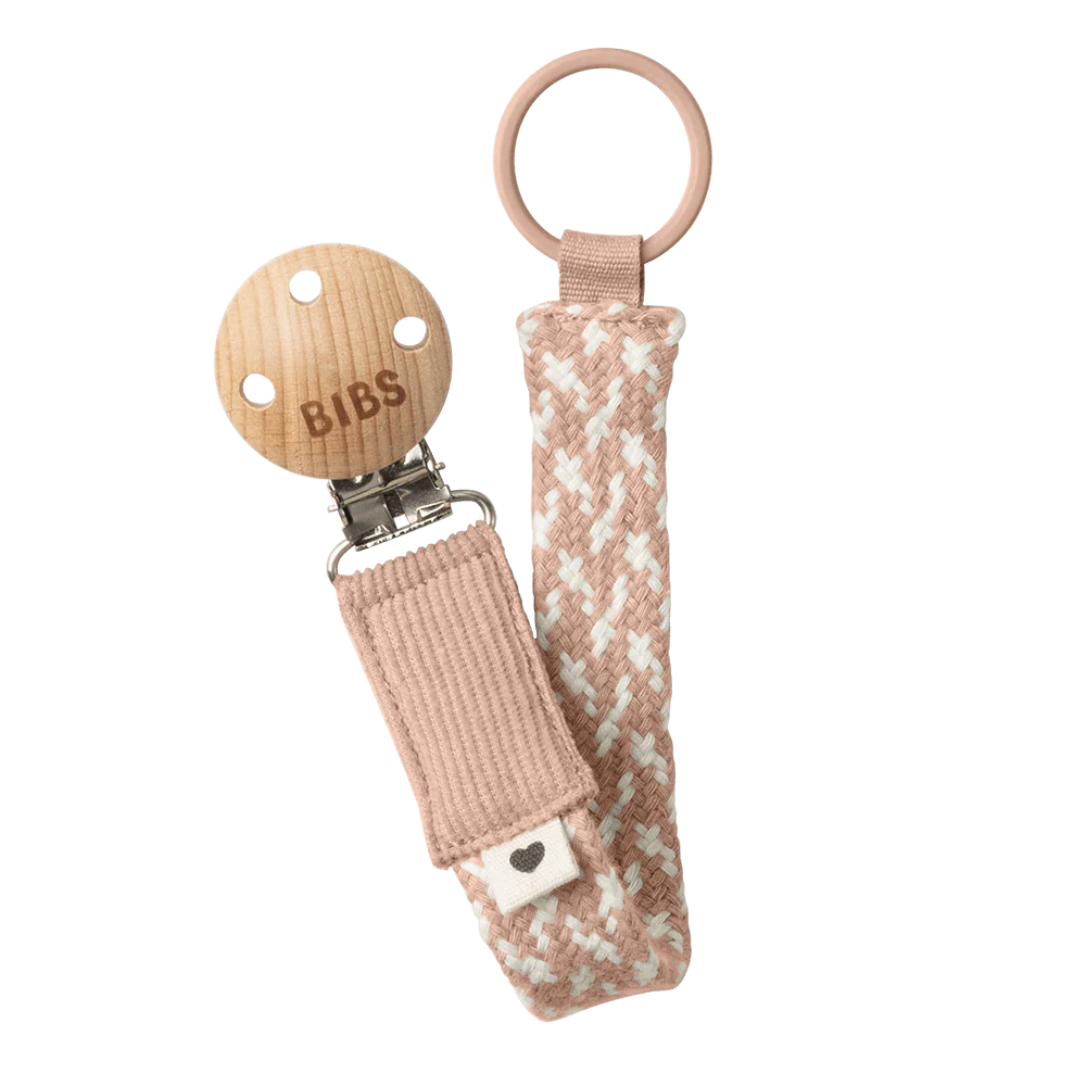 BIBS Pacifier Clip Braid - Blush/Ivory - Bubbadue