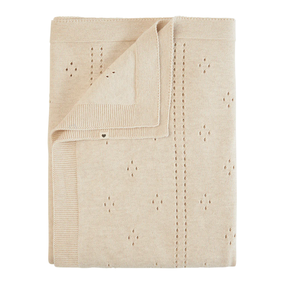 BIBS Knitted Blanket Pointelle - Ivory - Bubbadue