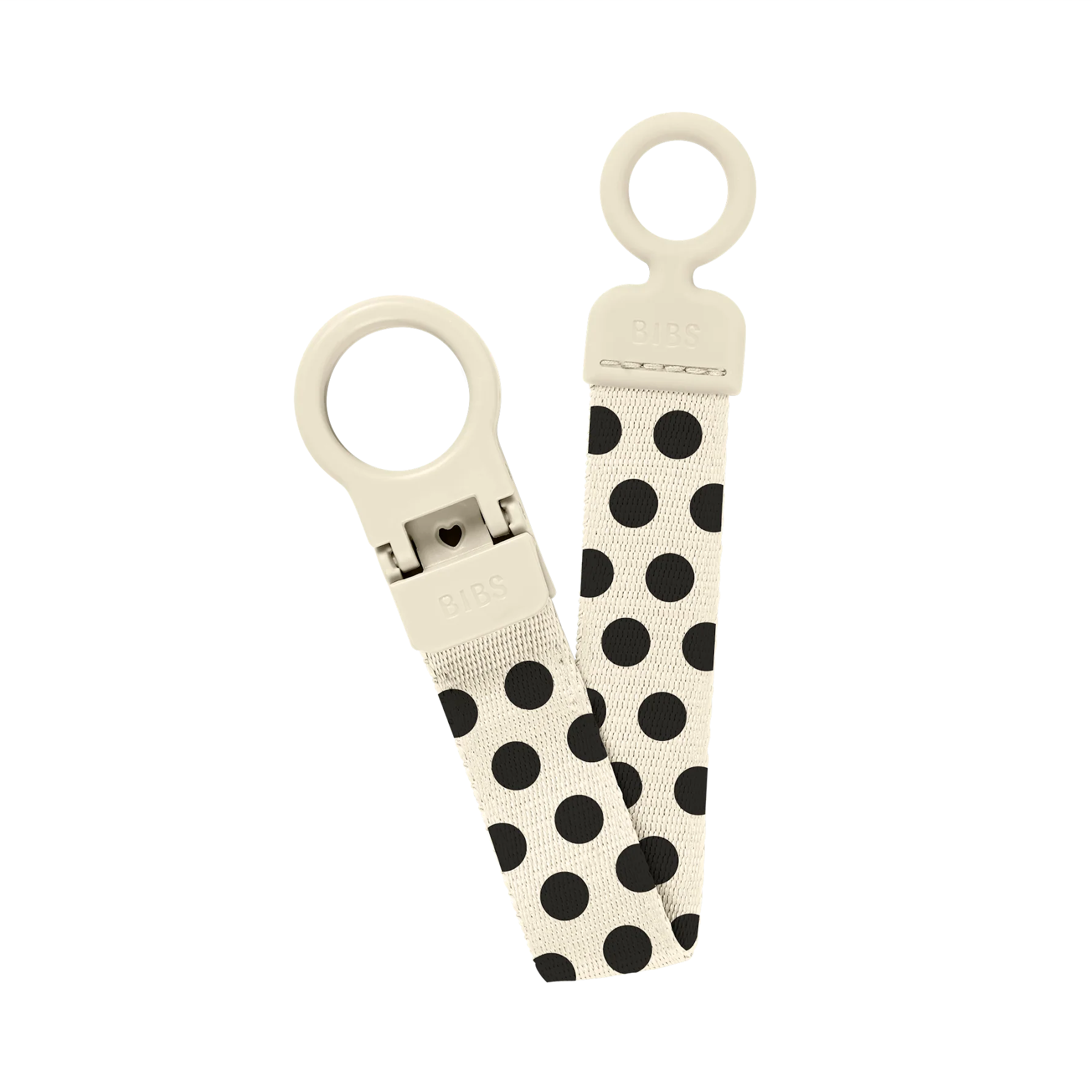 BIBS Loop Studio Pacifier Clip - Polka Ivory/Black