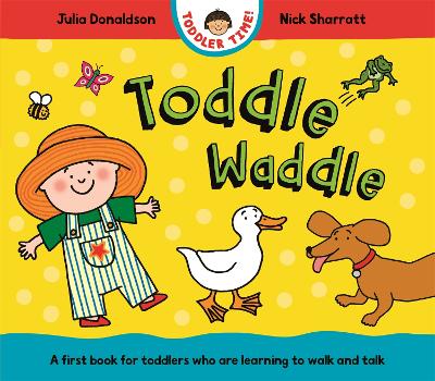 Toddle Waddle Board Book by Booksite Afrika, colorful children's book with illustrations on the cover.