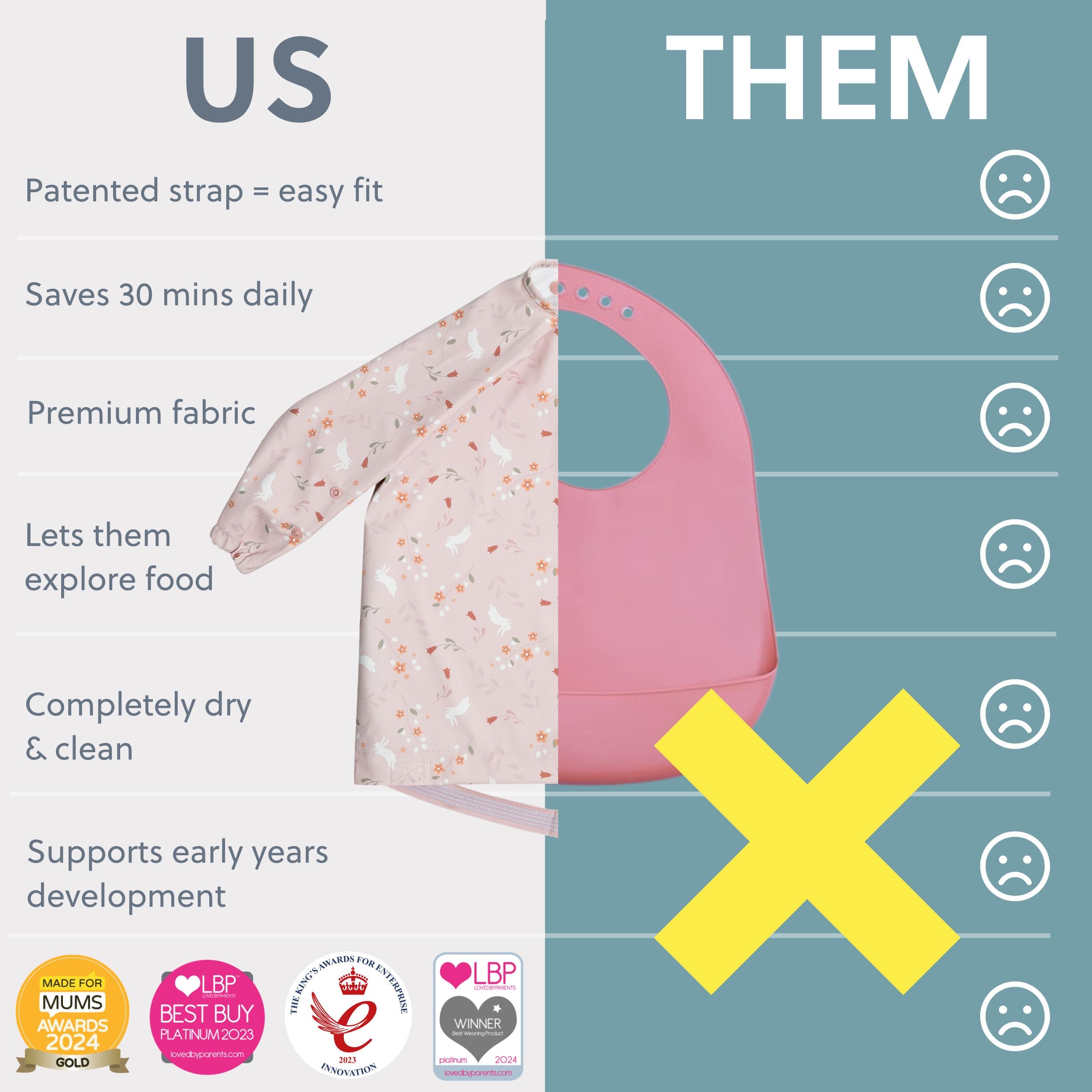 Bibado Botanical Bunnies coverall for babies, featuring a colorful bunny print and soft fabric, ideal for comfortable everyday wear.