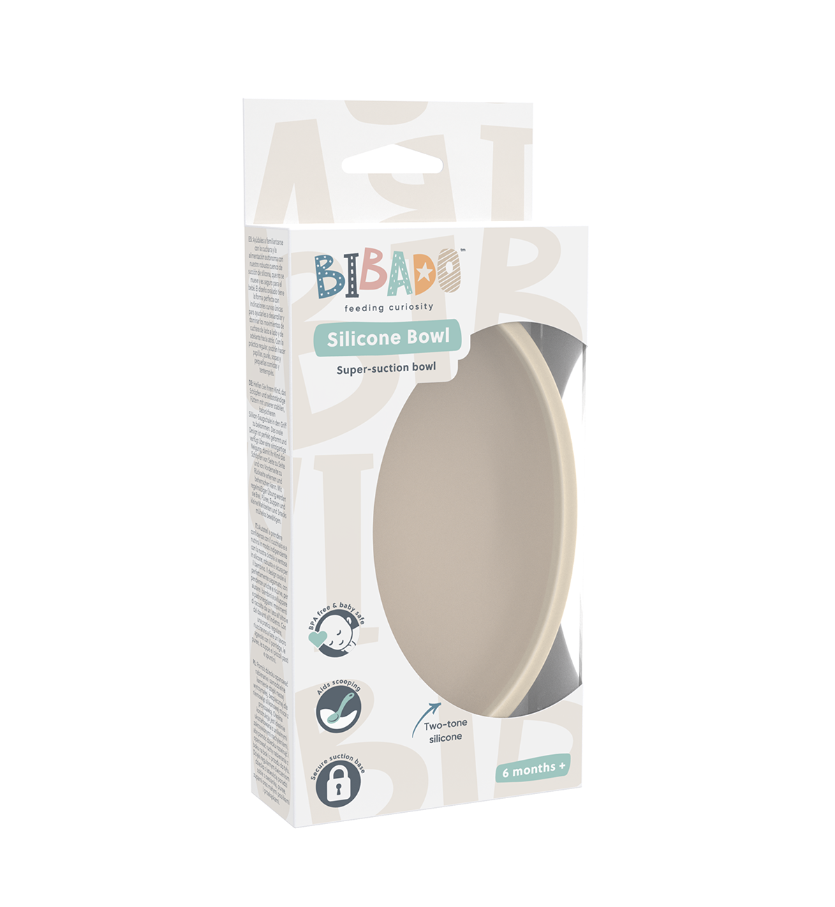 Bibado Silicone Suction Bowl in Fawn, a child-friendly feeding bowl with a secure suction base and soft silicone material.