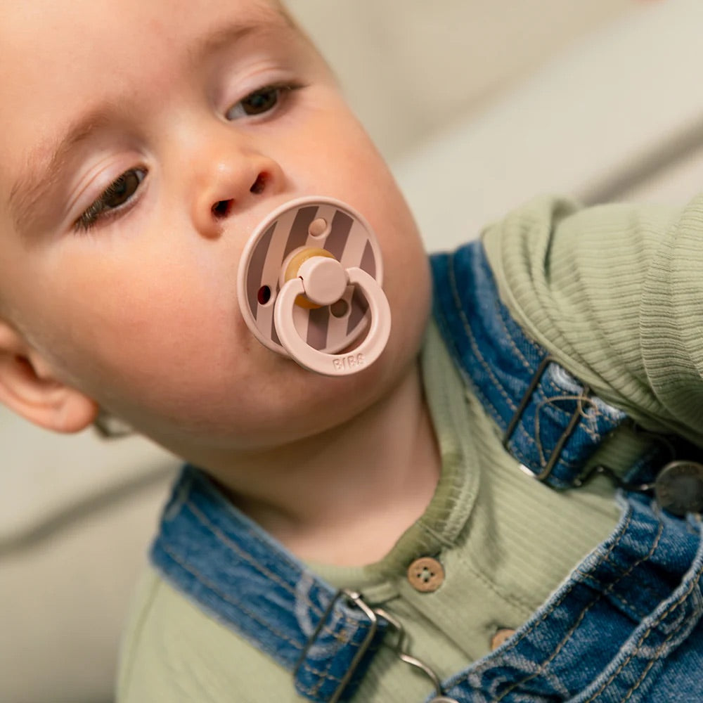 BIBS Studio Block Pacifiers / Dummies - Blush/Woodchuck