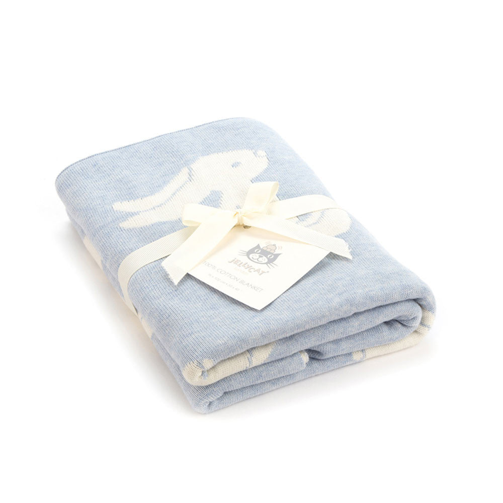 Bashful Blue Bunny Blanket - Jellycat