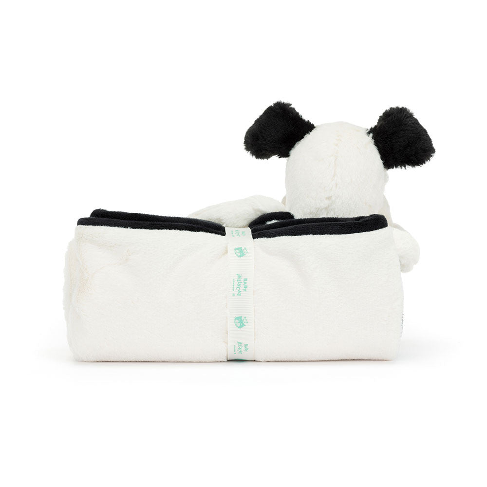 Bashful Black & Cream Puppy Blankie - Jellycat