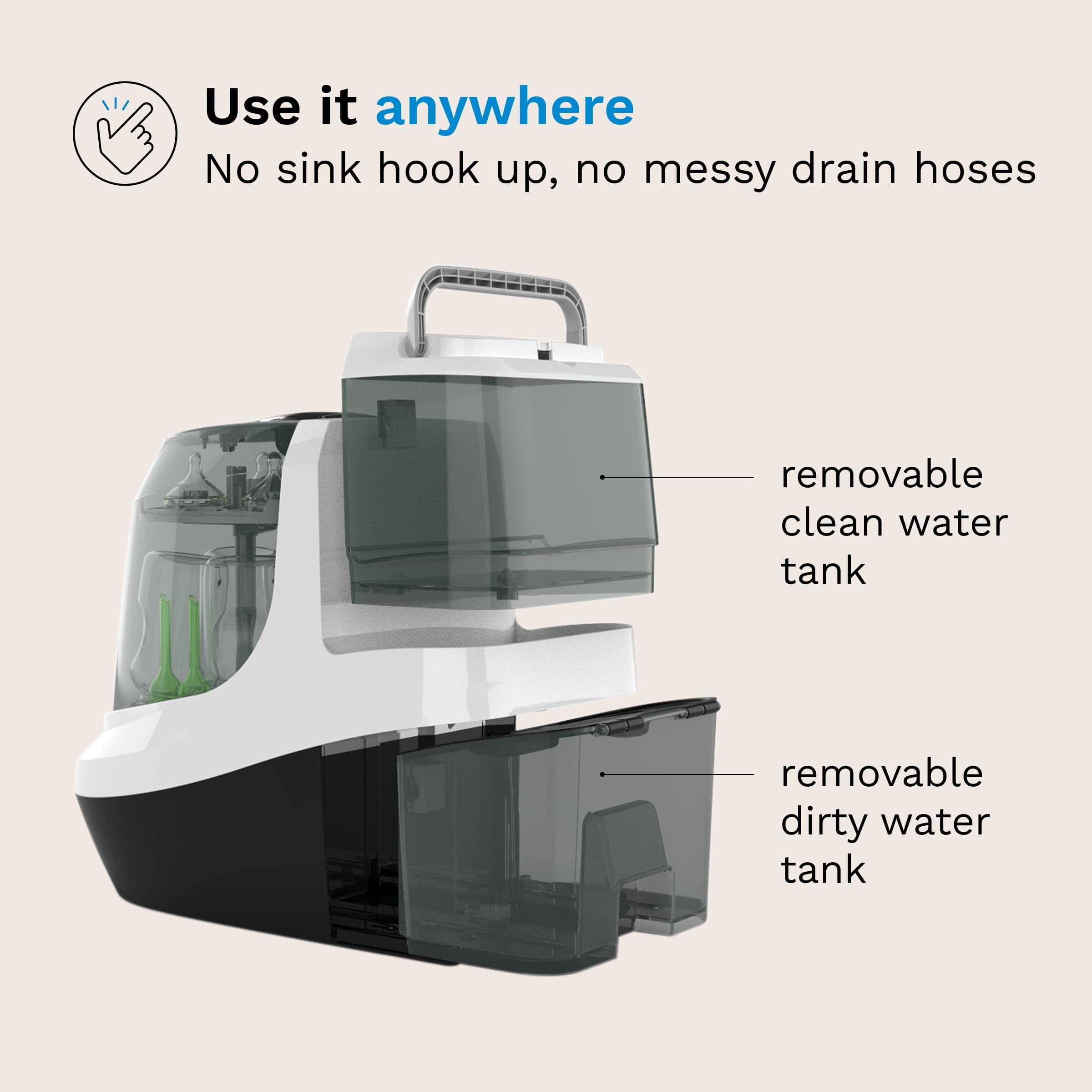 Baby Brezza Bottle Washer Pro features