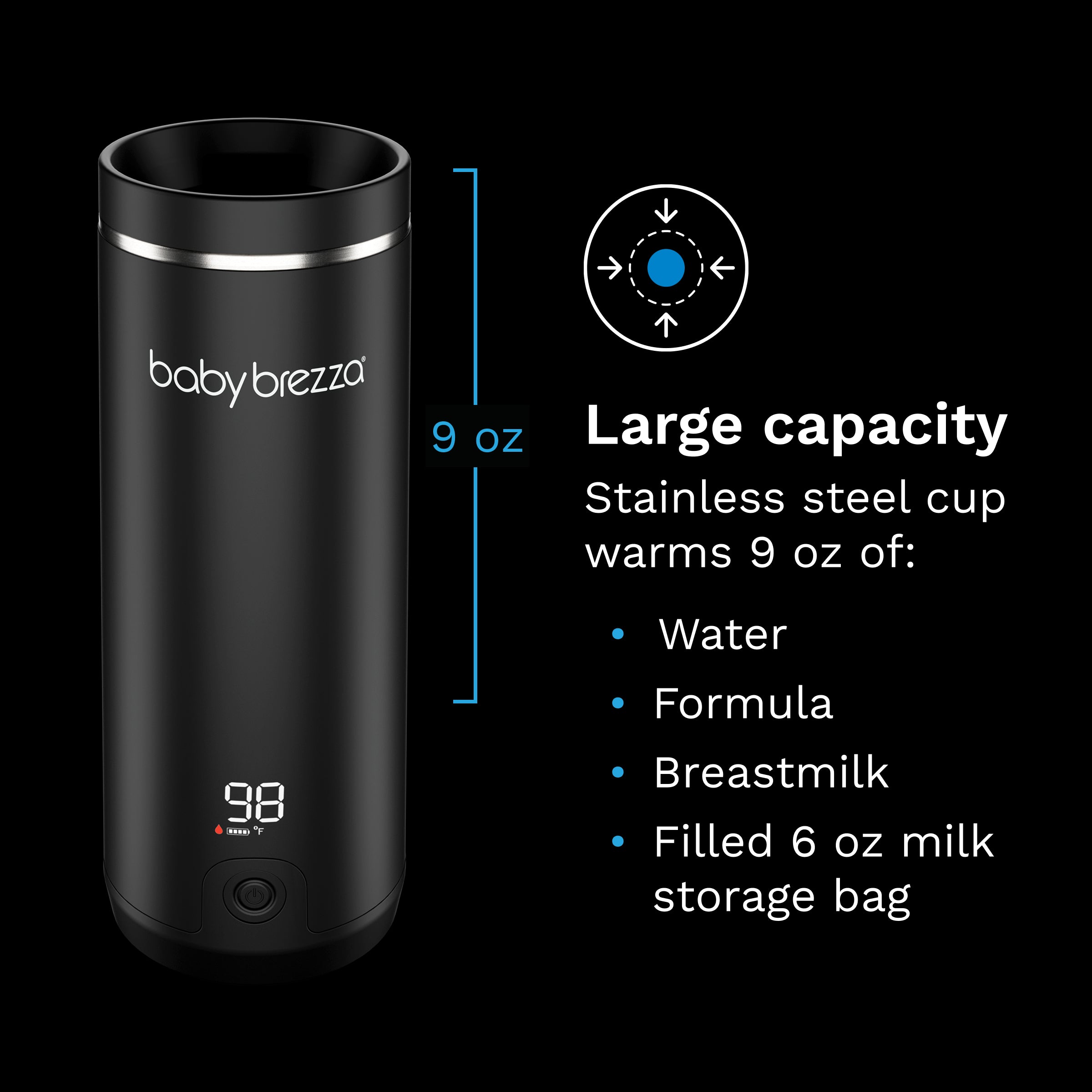 Baby Brezza Superfast Portable Bottle Warmer features