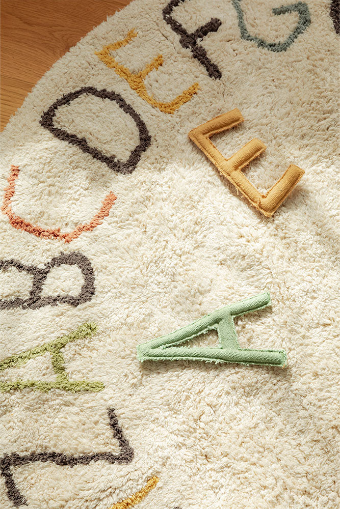 Lorena Canals Washable Play Rug ABC - Colour & Letters
