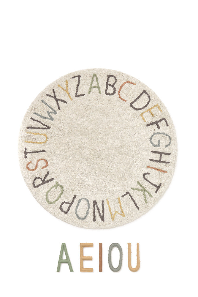 Lorena Canals Washable Play Rug ABC - Colour & Letters