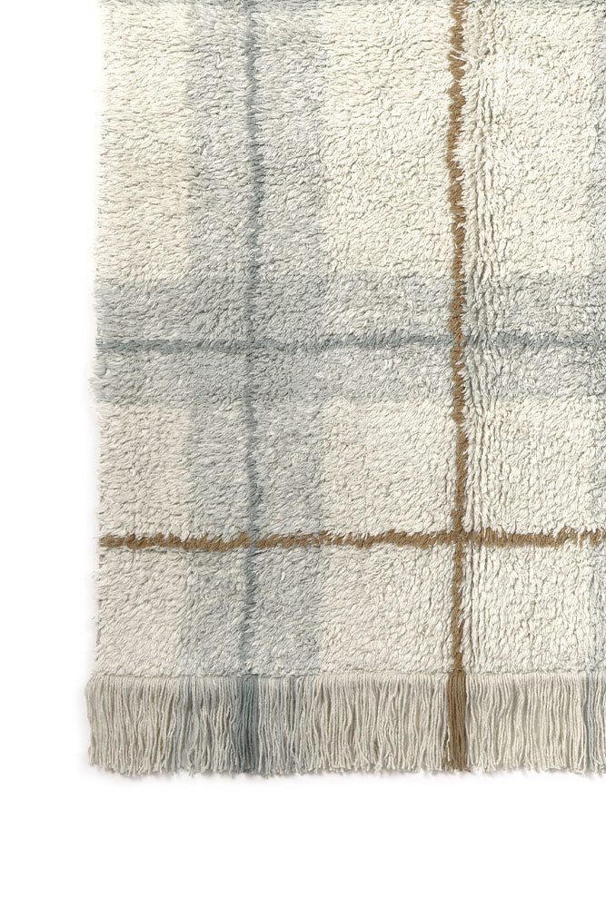 Lorena Canals Washable Rug Tartan - Blue Sage