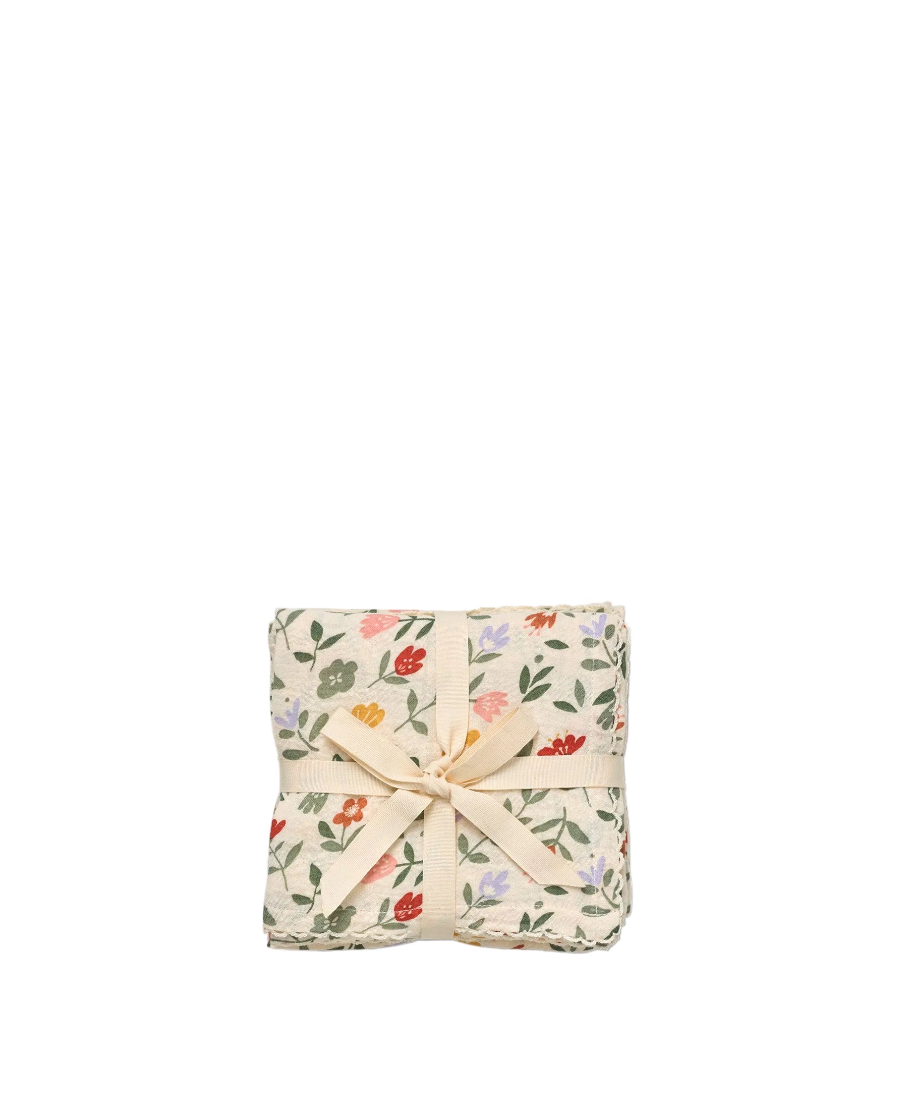 Dear April Mio Muslin Cloths 3-pack in Flower Market, studio packshot.