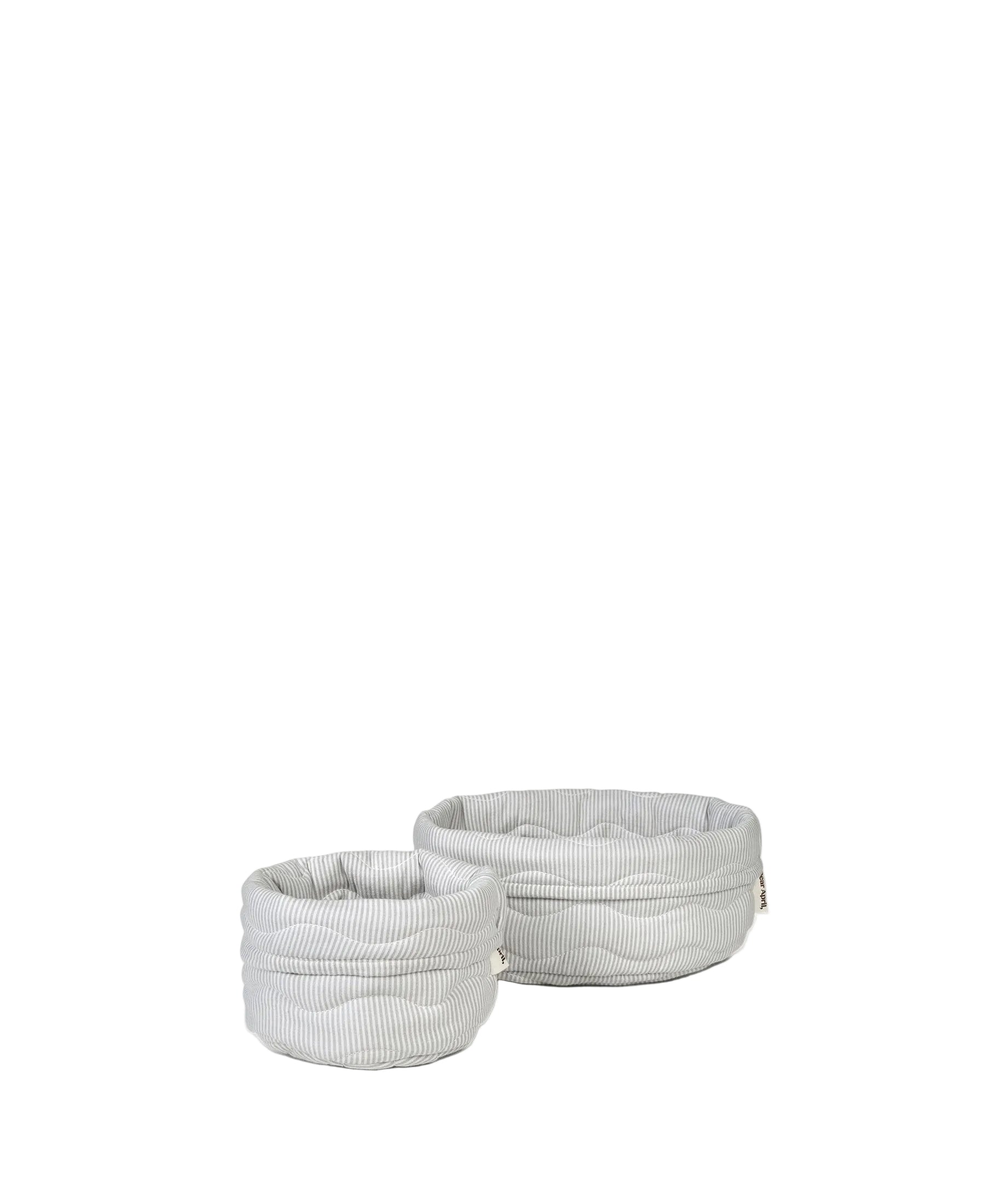 Dear April Kiki Baskets 2-pack in Dew Stripe, second studio view.