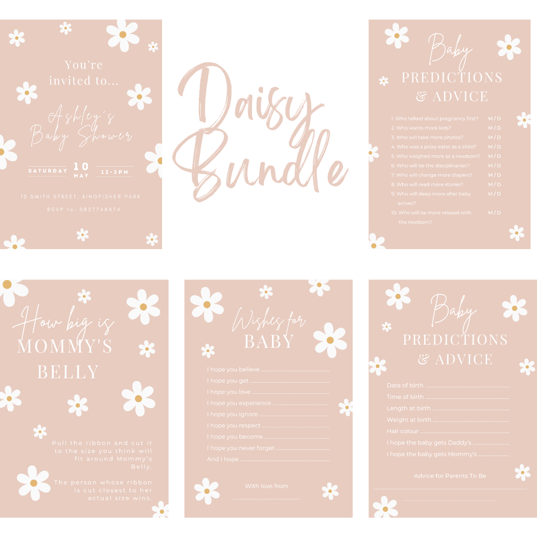 Digital Baby Shower Invitation & Games Bundle - Bubbadue