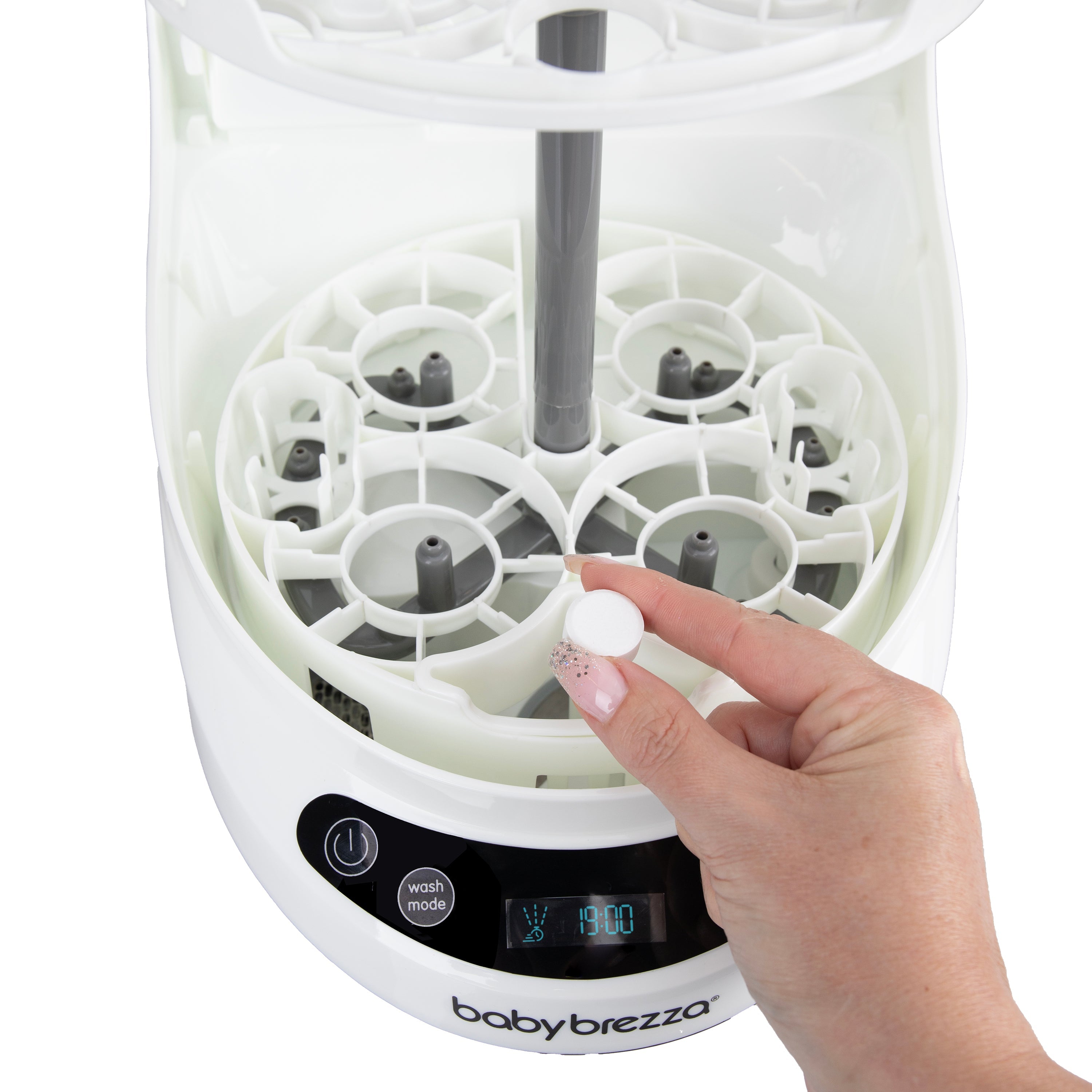 Baby Brezza Descaling Tablets in use