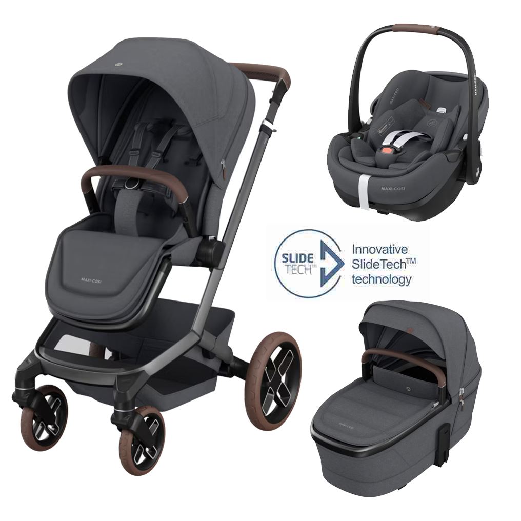 Fame Travel System: Fame Stroller + Pebble 360 Pro Car Seat + Fame Carrycot - Twillic Graphite